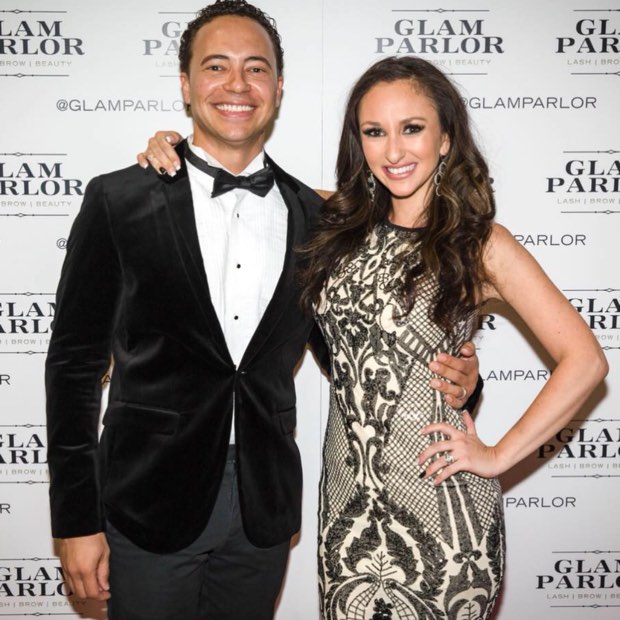 Two professionals at a luxury industry event